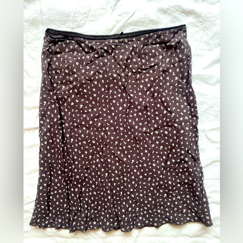 J. Galt Brown Skirt with White Flowers